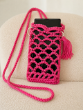 Portacellulare Artigianale a Tracolla – Rete Fucsia