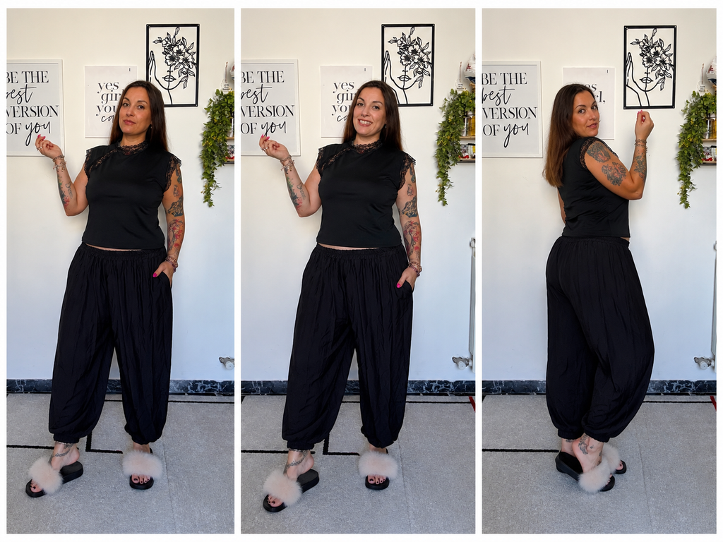 Pantalone Curvy con Elastico alla Caviglia