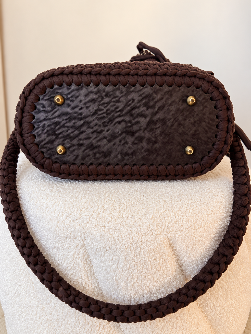 Borsa secchiello crochet doppia tessitura