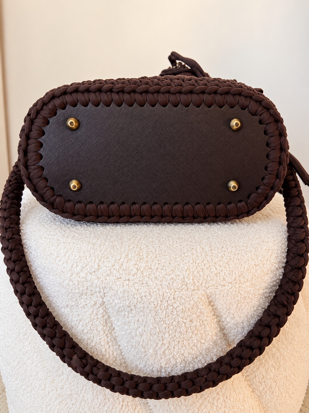 Borsa secchiello crochet doppia tessitura