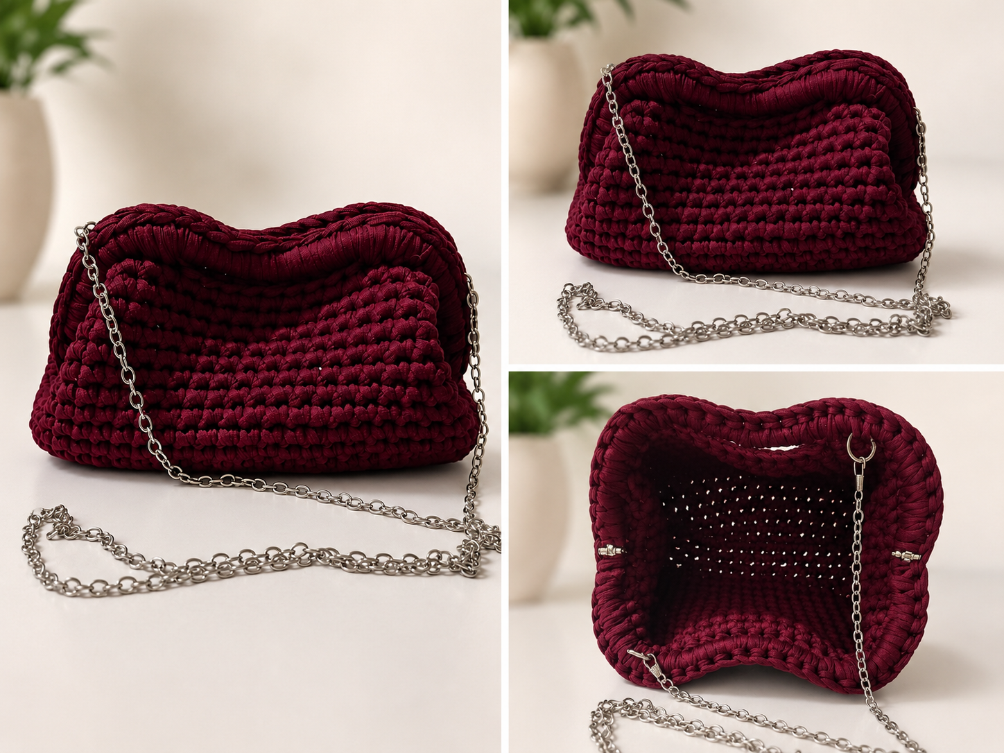 Clutch  Bordeaux con tracolla (Piccola)