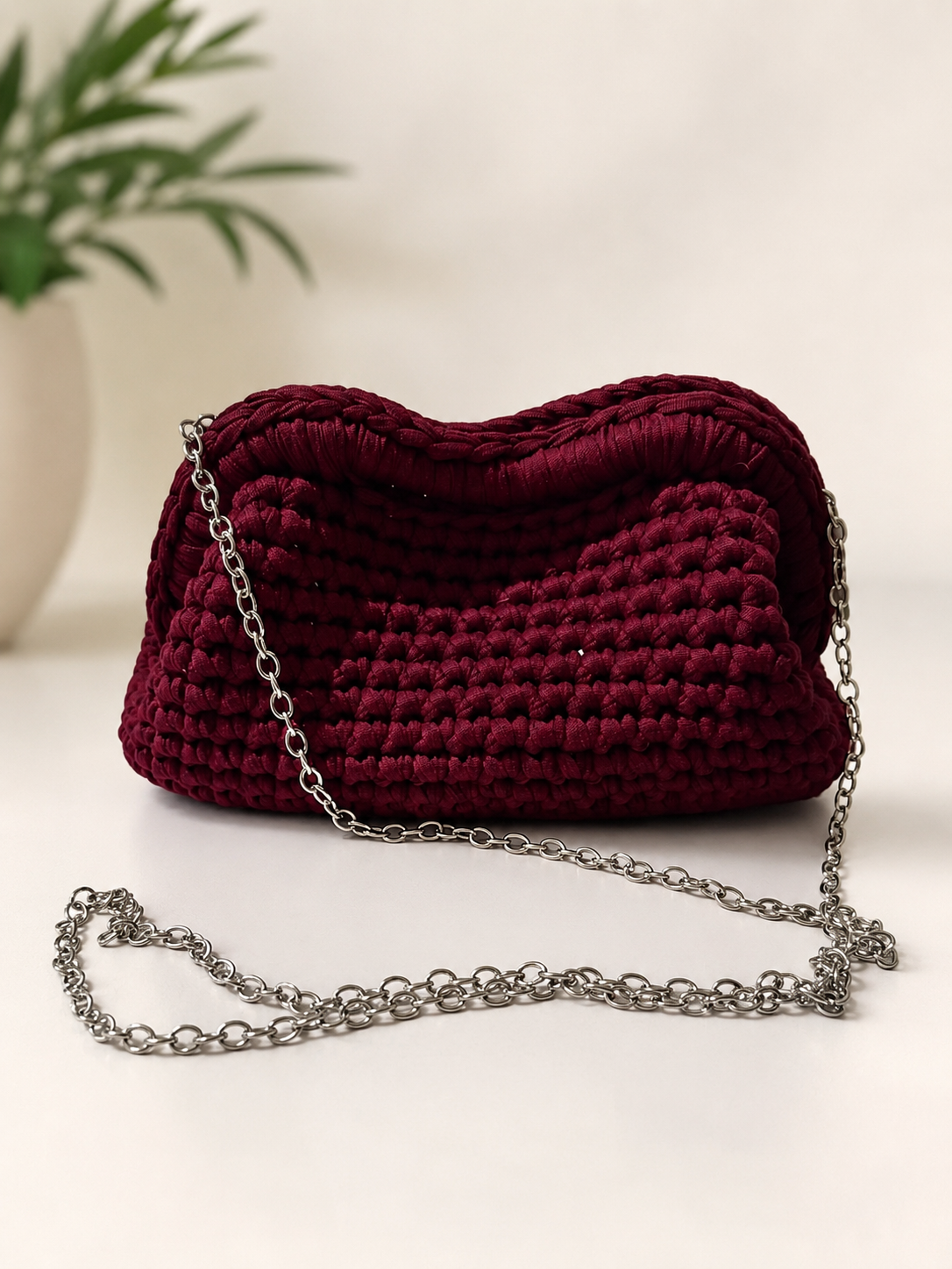 Clutch  Bordeaux con tracolla (Piccola)