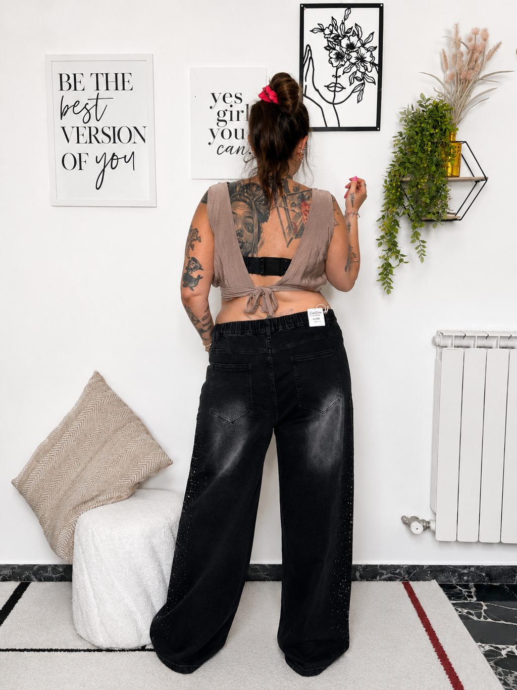 Jeans Curvy Nero con Brillantini (88)