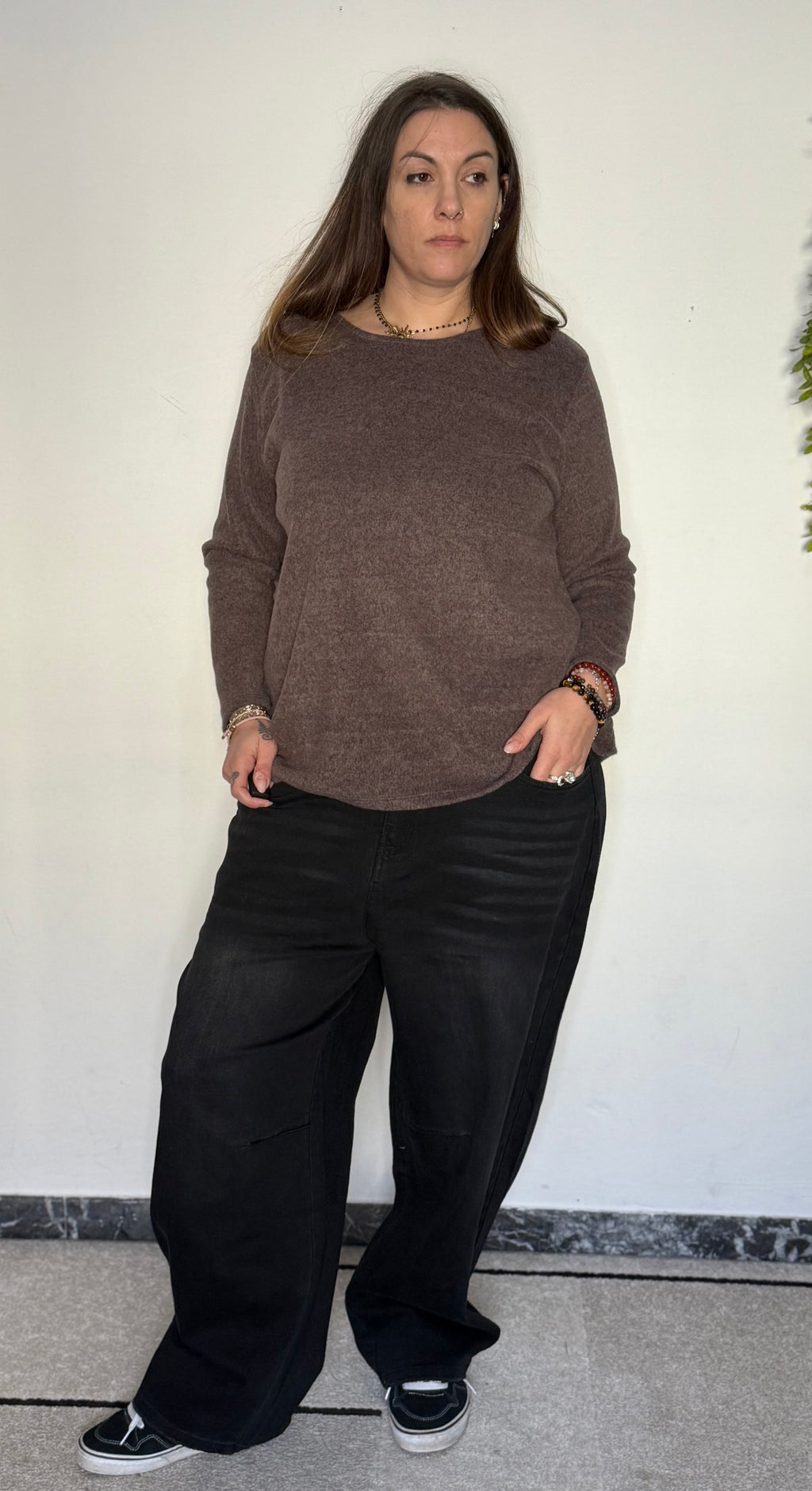 Maglia Over "Abbraccio" in Viscosa con Collana Inclusa