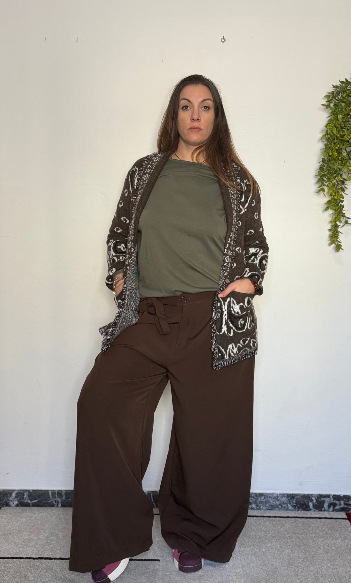 Cardigan "Indianino Folk" con Frange & Cintura