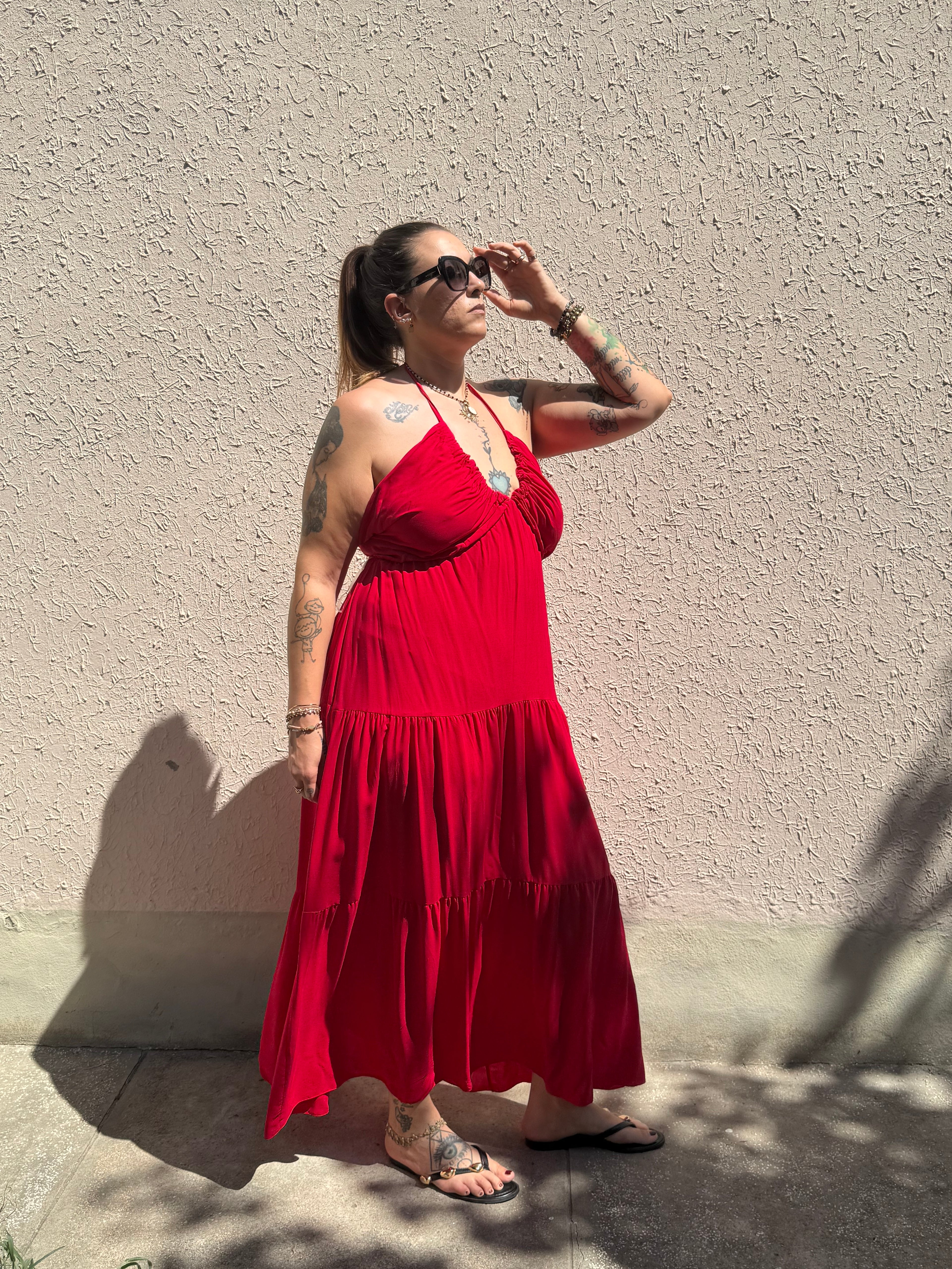 Abito Lungo Curvy Arricciato