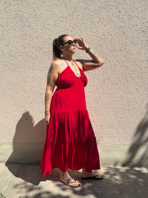 Abito Lungo Curvy Arricciato