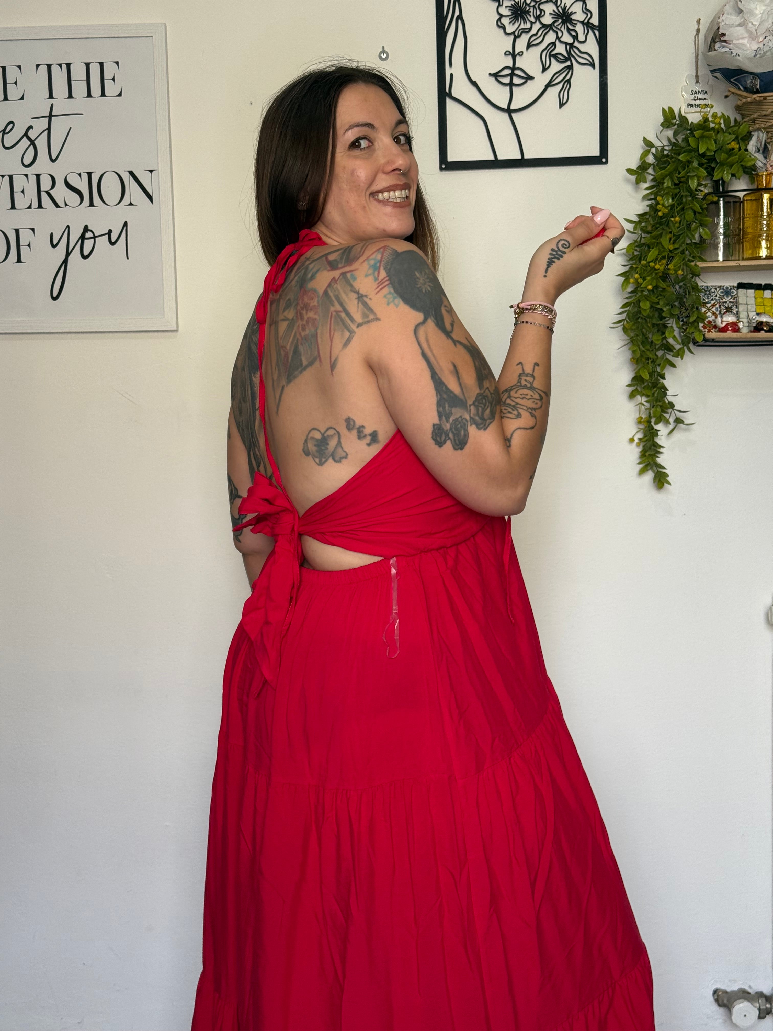 Abito Lungo Curvy Arricciato