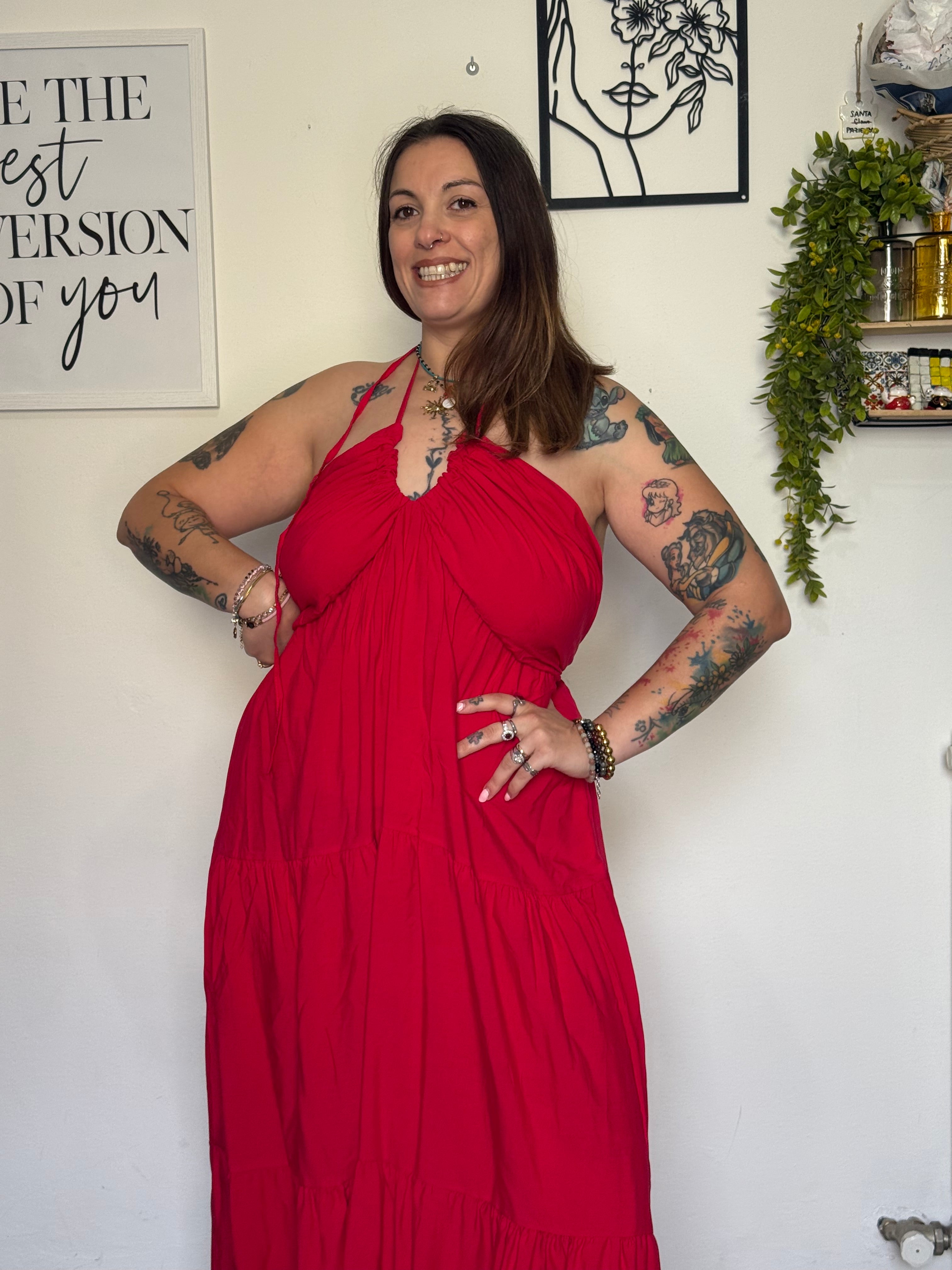 Abito Lungo Curvy Arricciato