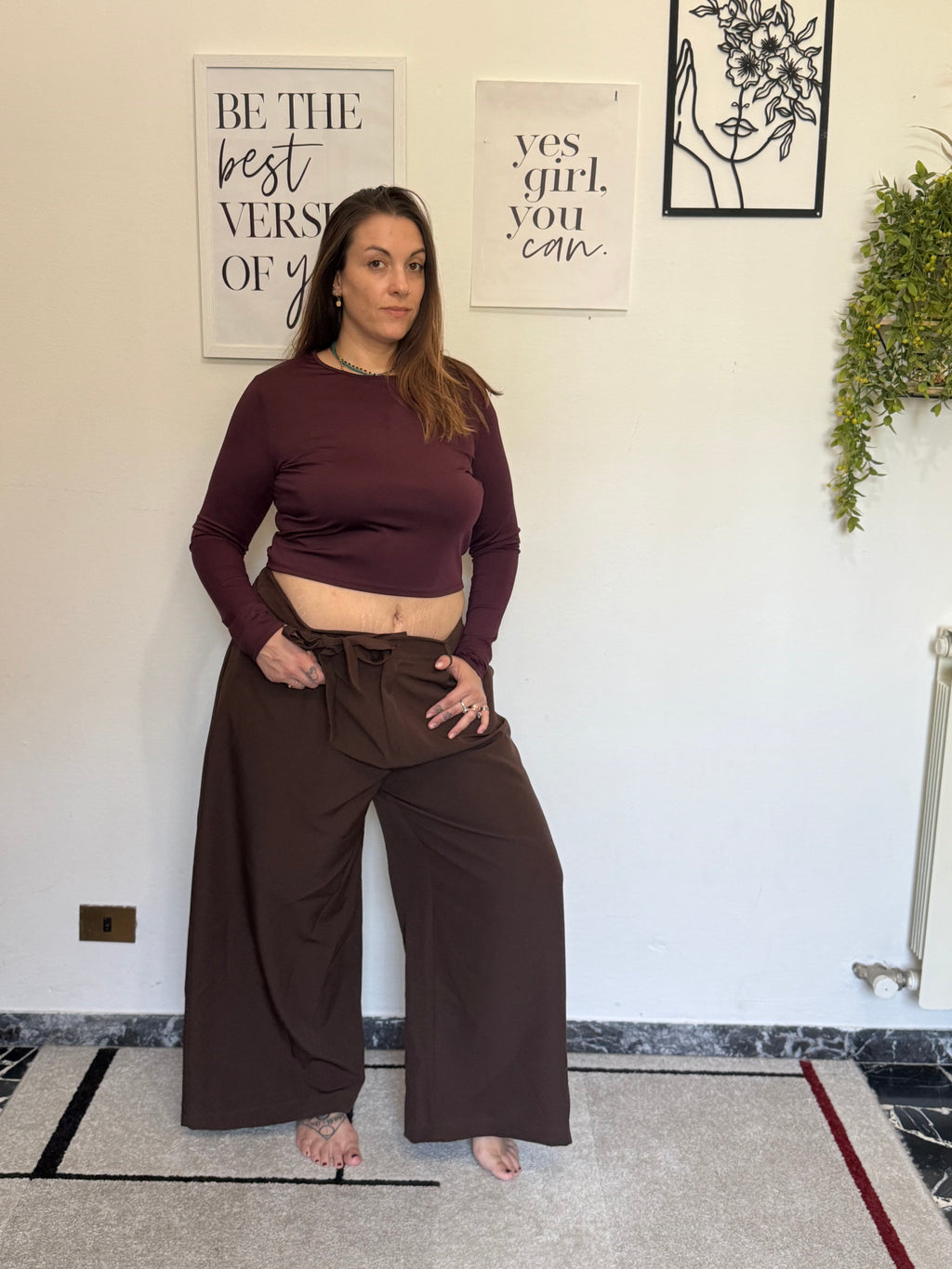 PANTALONE PALAZZO CON CINTURA