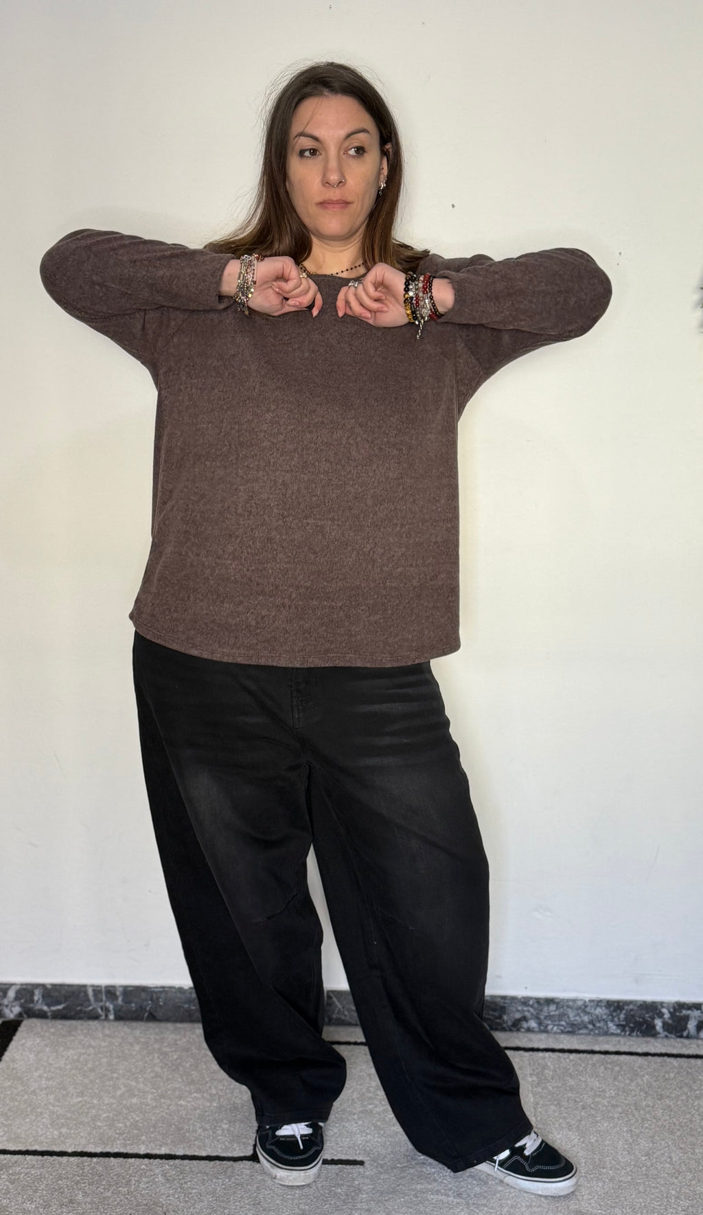 Maglia Over "Abbraccio" in Viscosa con Collana Inclusa