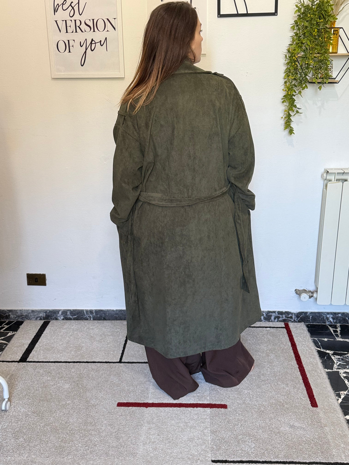 Trench Curvy Lungo con Fusciacca