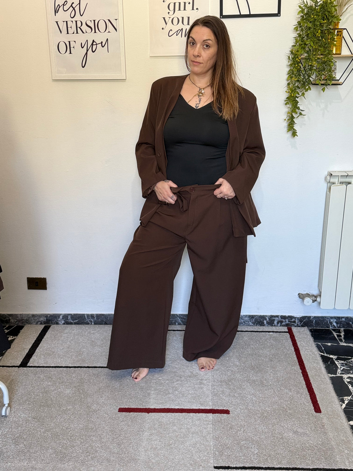 Blazer Curvy Monopetto con Manica Arricciata