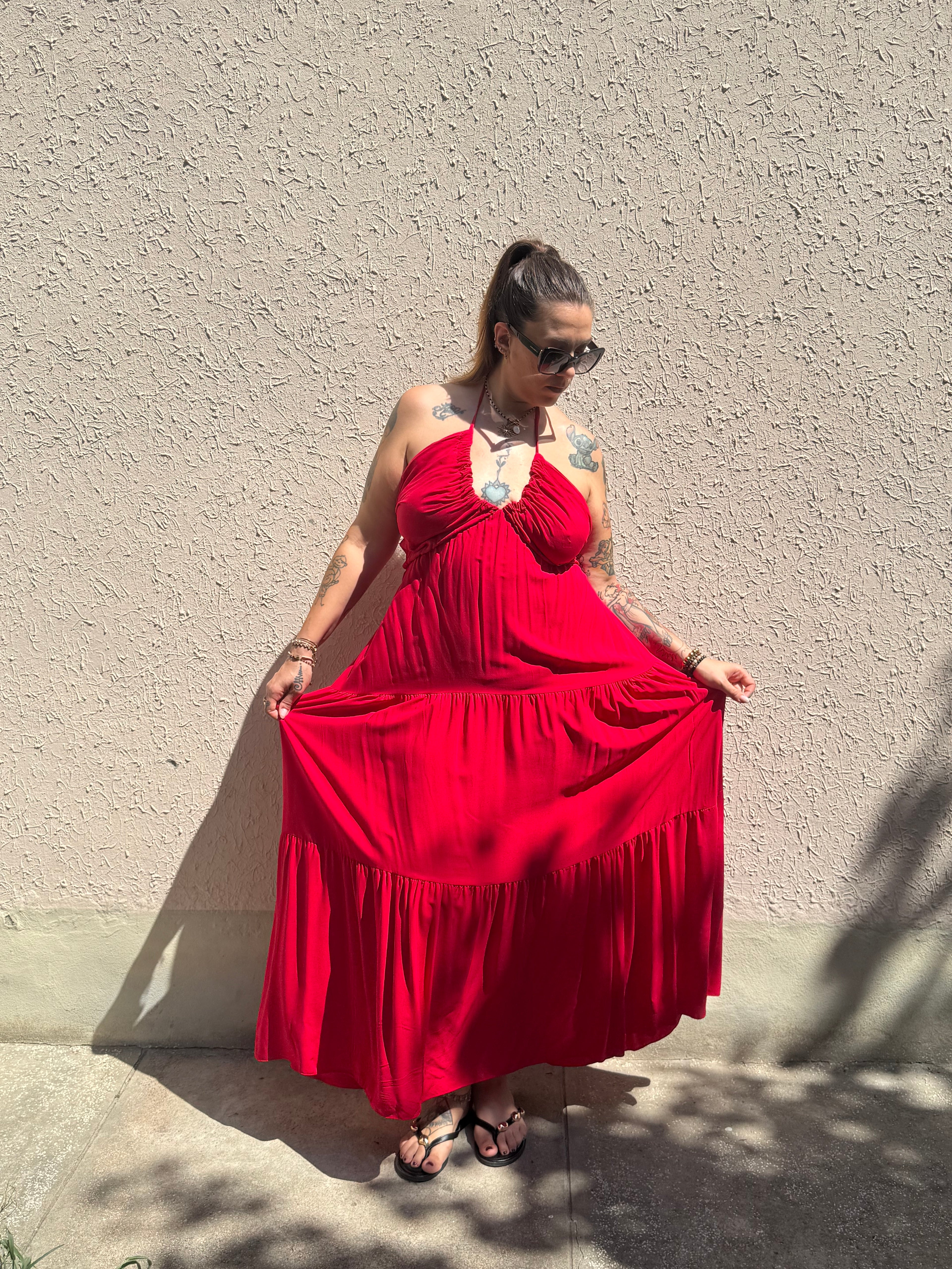Abito Lungo Curvy Arricciato