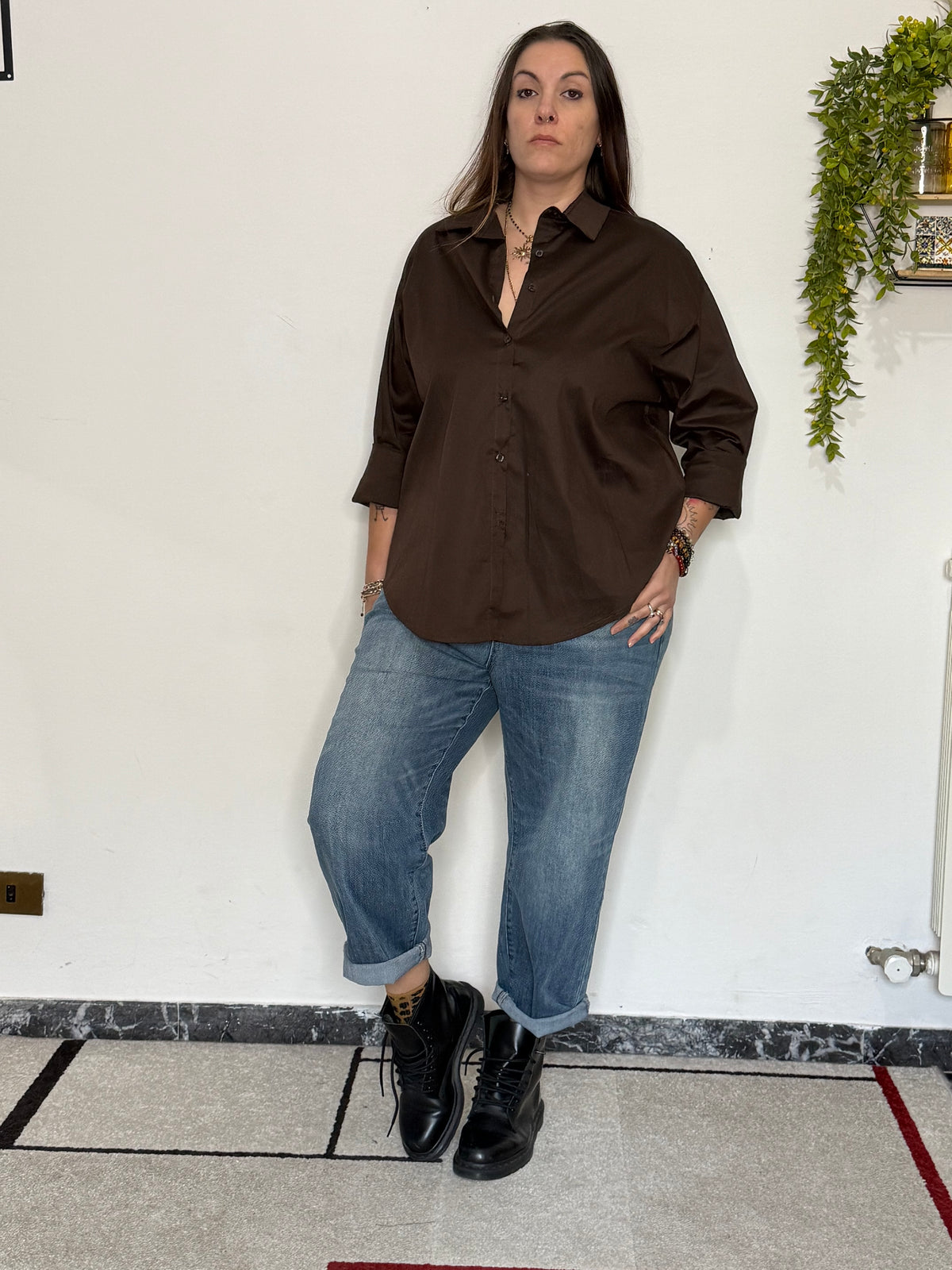 Camicia Oversize "Eos" in Pure Cotone