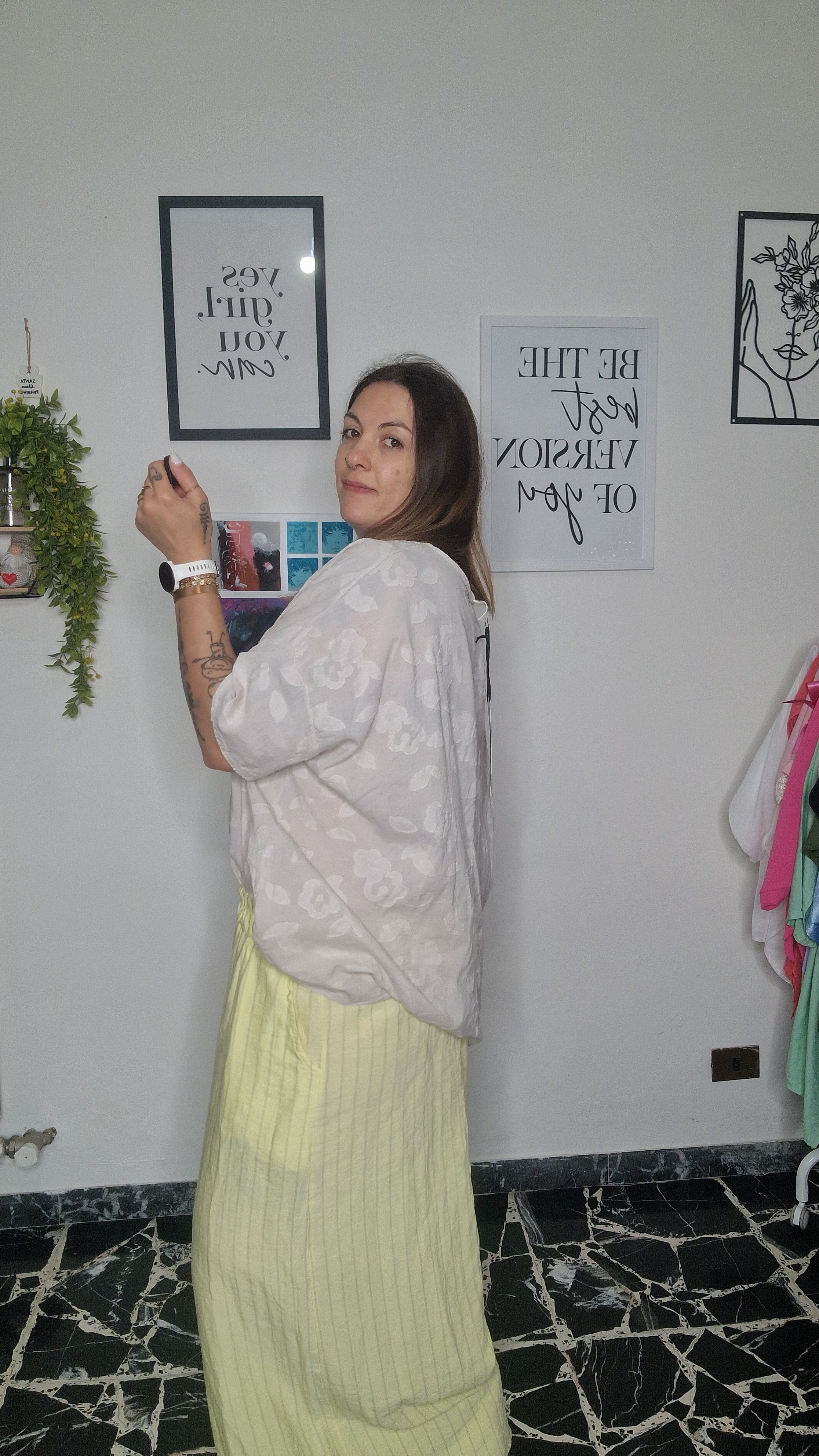Pantalone Palazzo Finto Gessato – Curvy Fit