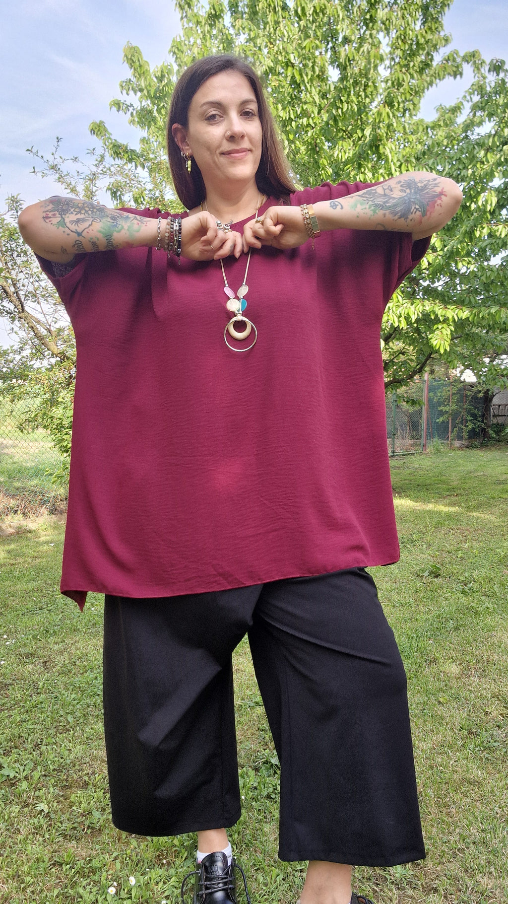 Maxi T-Shirt con Collana Easy Style