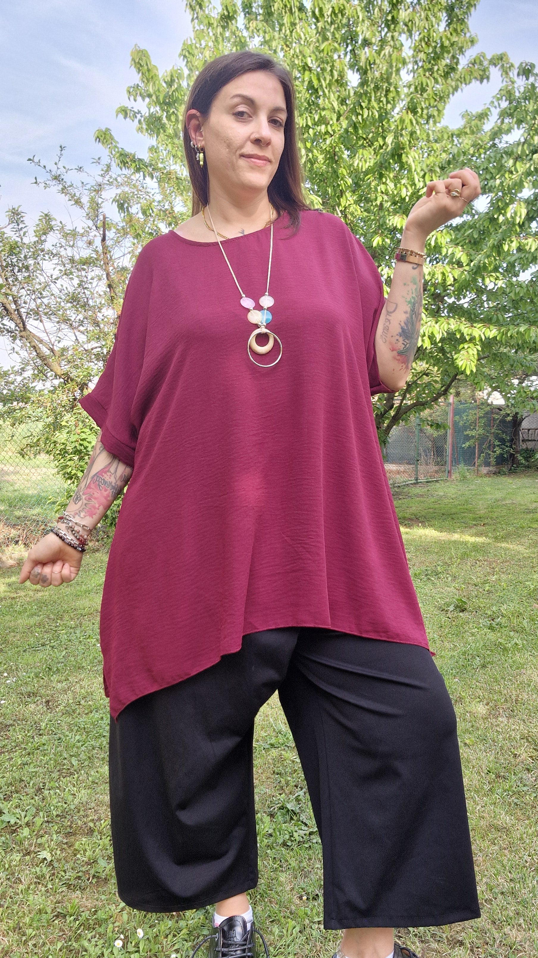 Maxi T-Shirt con Collana Easy Style