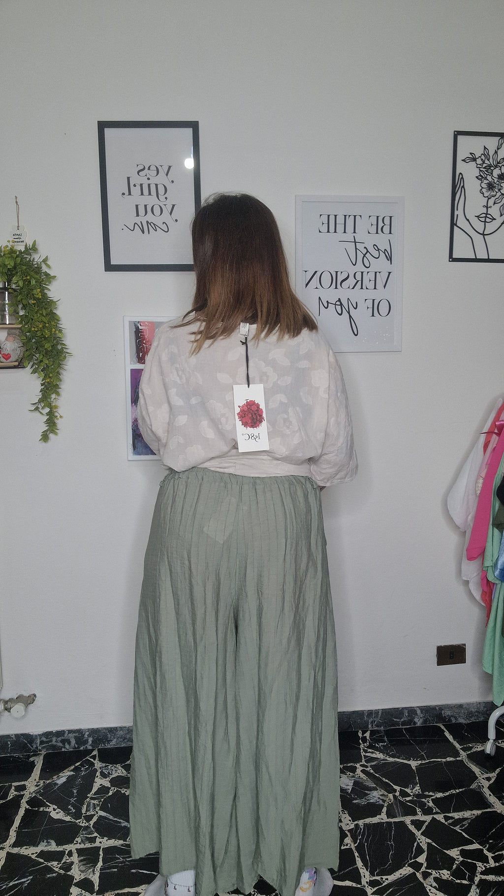 Pantalone Palazzo Finto Gessato – Curvy Fit