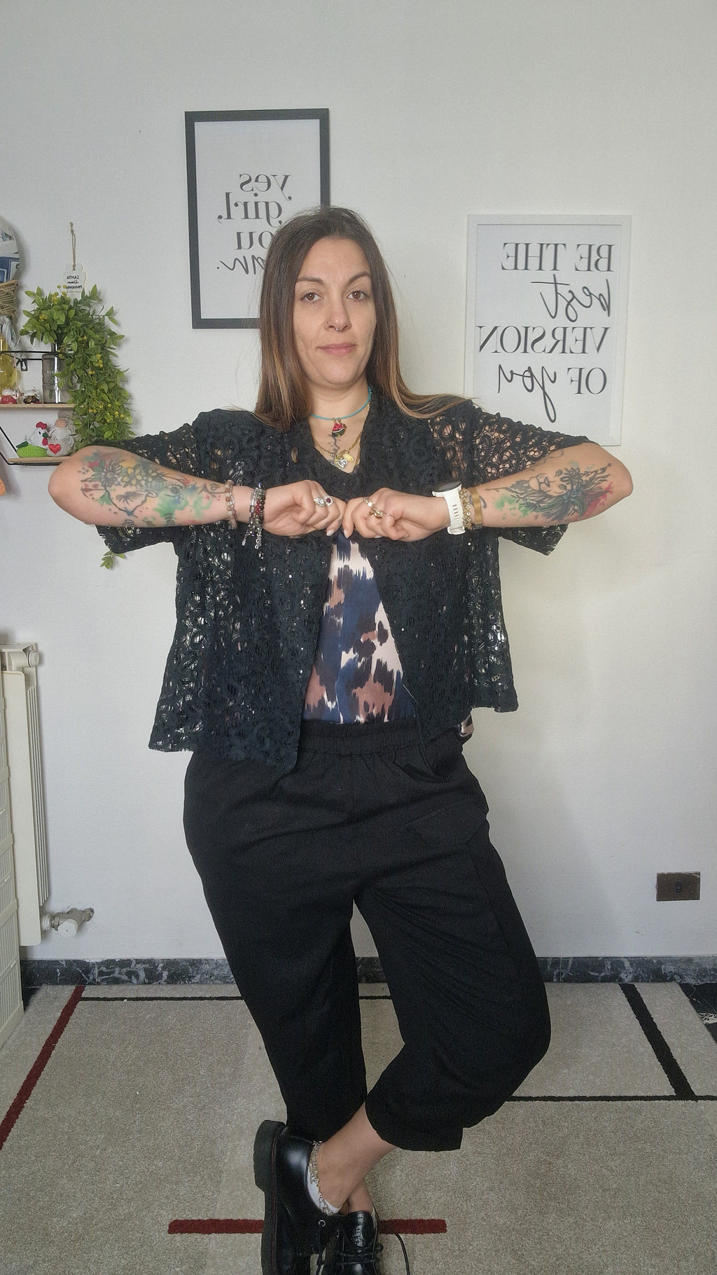 Cardigan traforato svasato