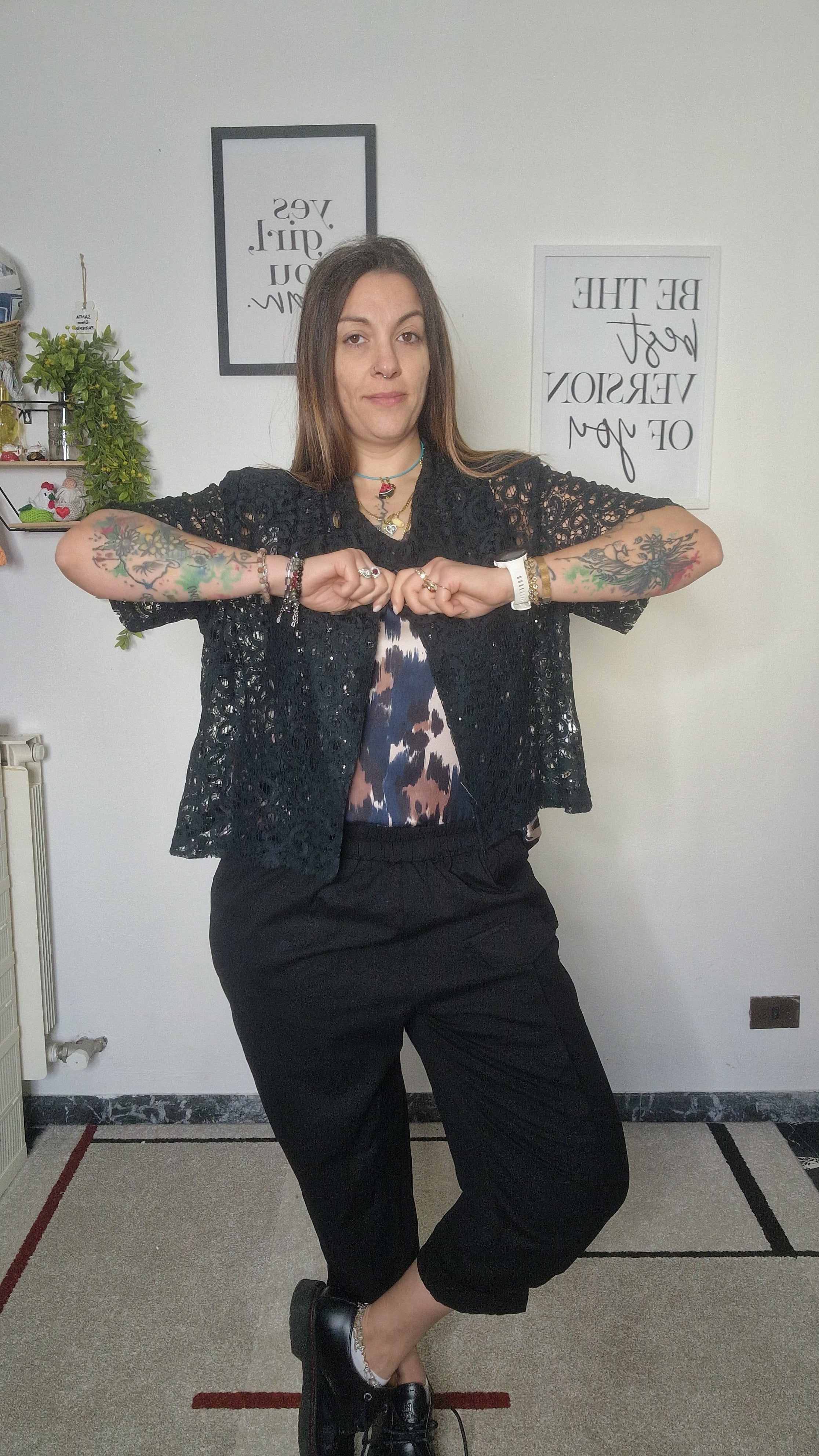 Cardigan traforato svasato